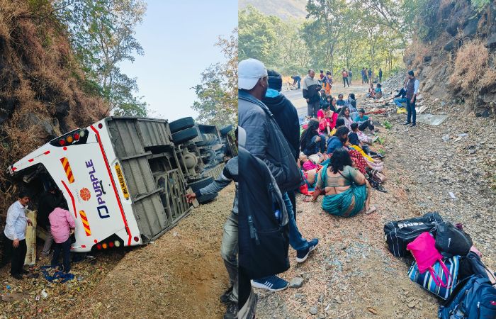 लग्नाचे वऱ्हाड घेऊन जाणाऱ्या बसचा महाडमध्ये अपघात, पाच ठार